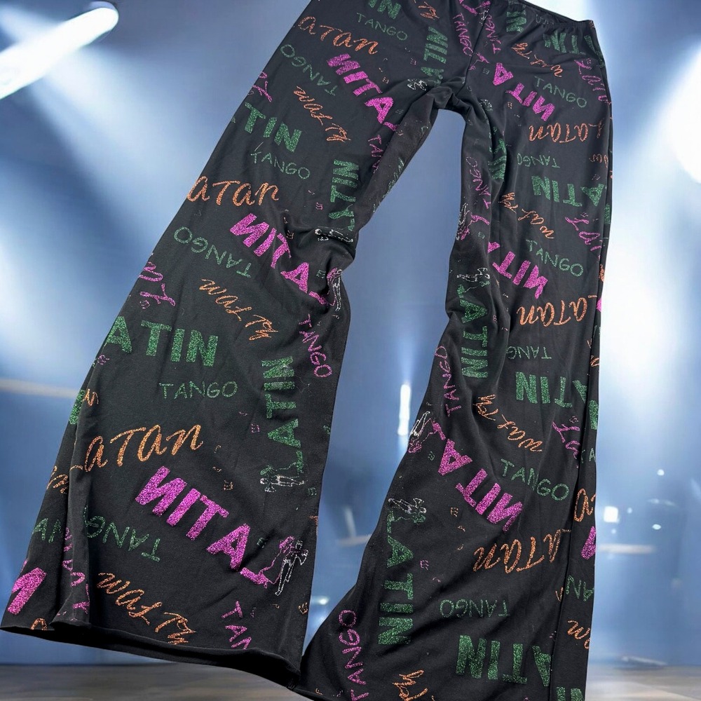 Vintage‎ Dansco Disco Pants Small LA Made USA Tango Latin Dance Flare Halloween